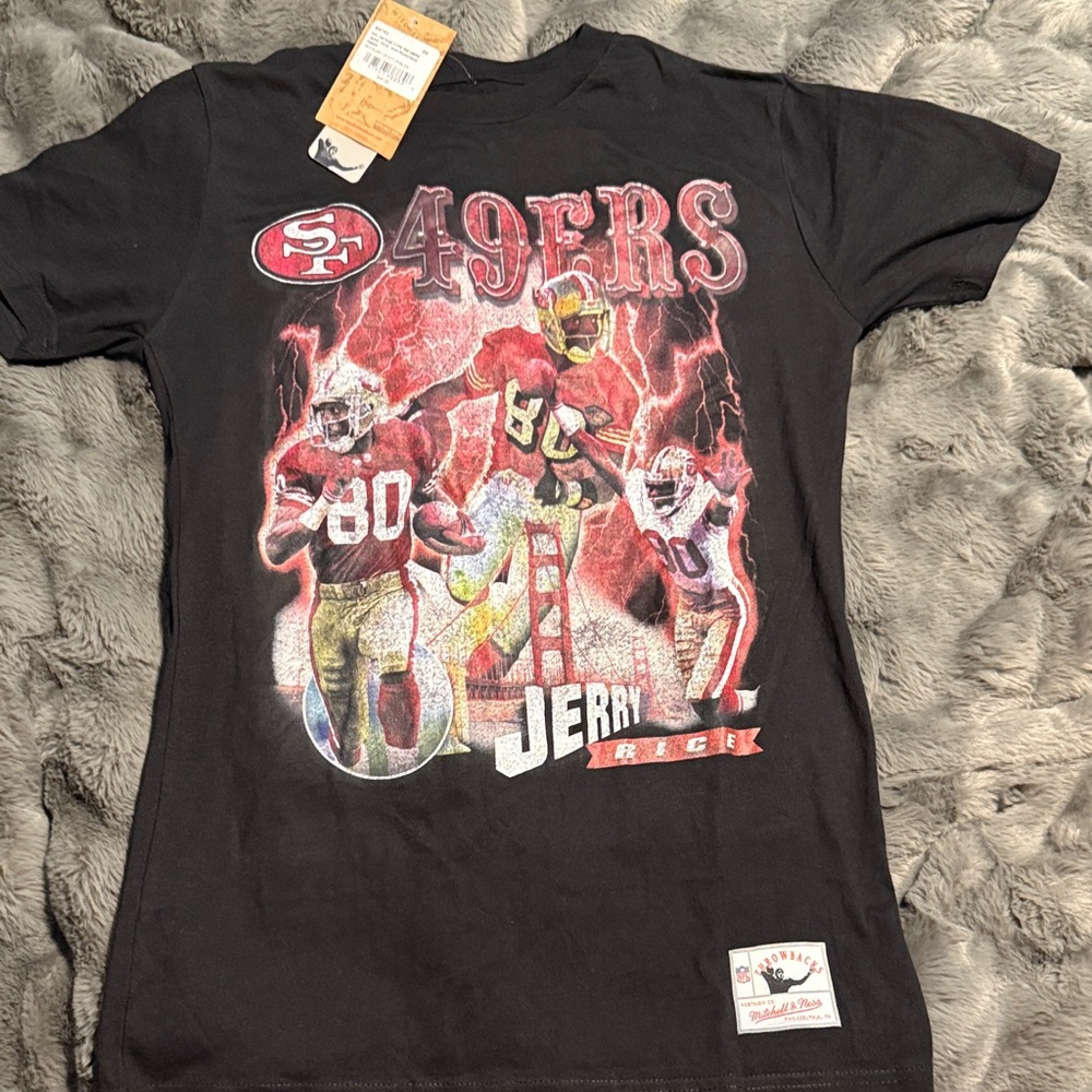 Mitchell & Ness Black 49ers Jerry Rice Tee